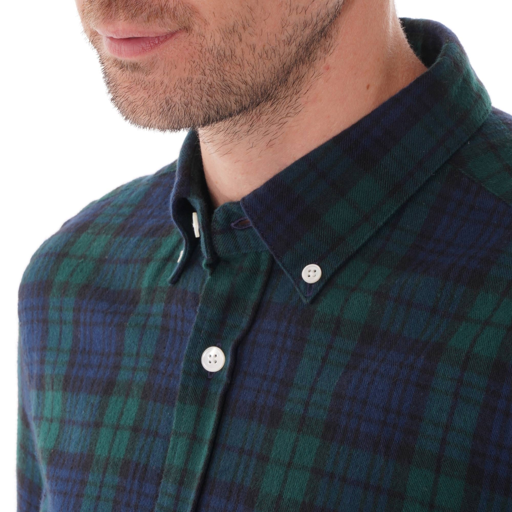 Portuguese Flannel Bonfim Shirt - Navy Check