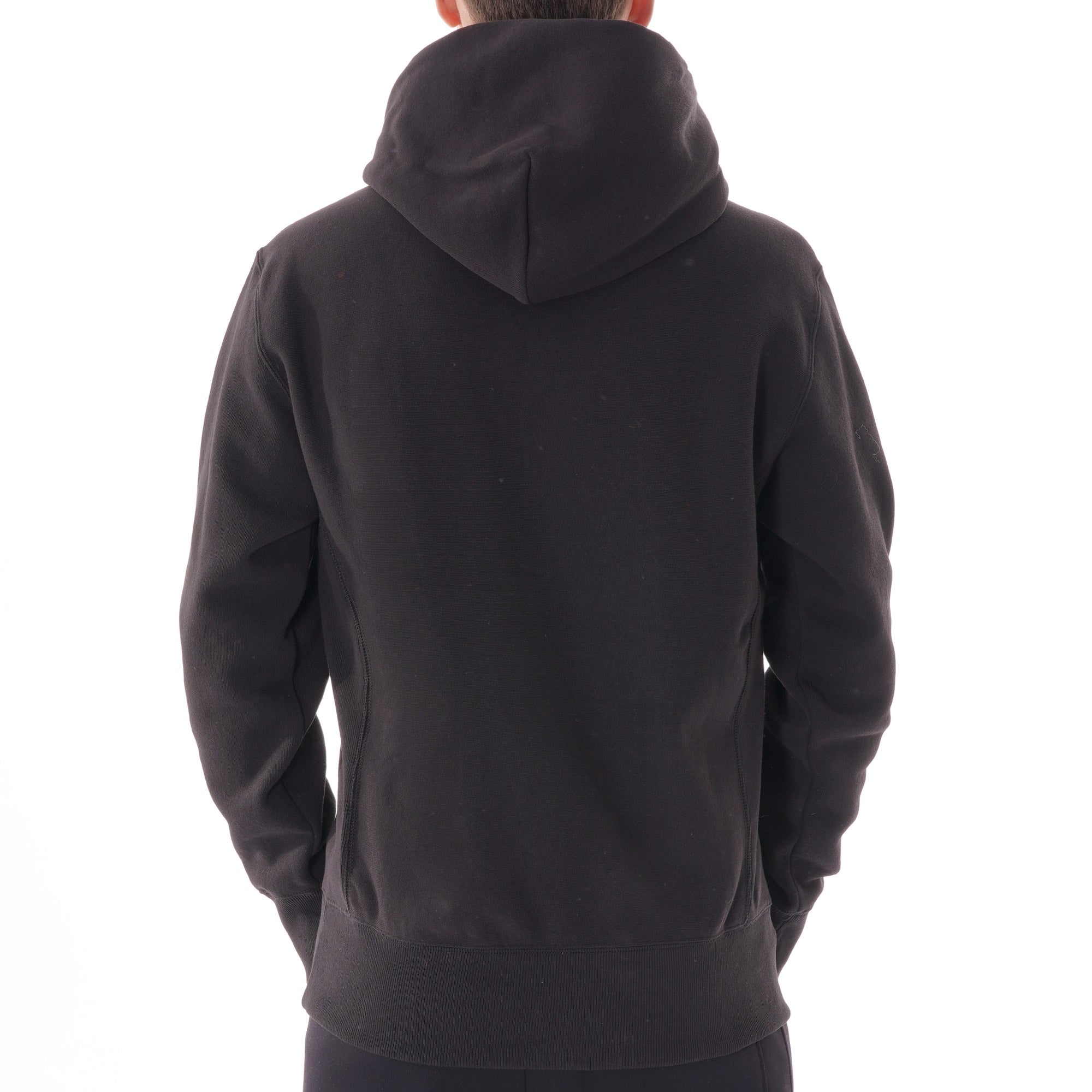 Champion Small Script Logo Reverse Weave Hoodie - Black