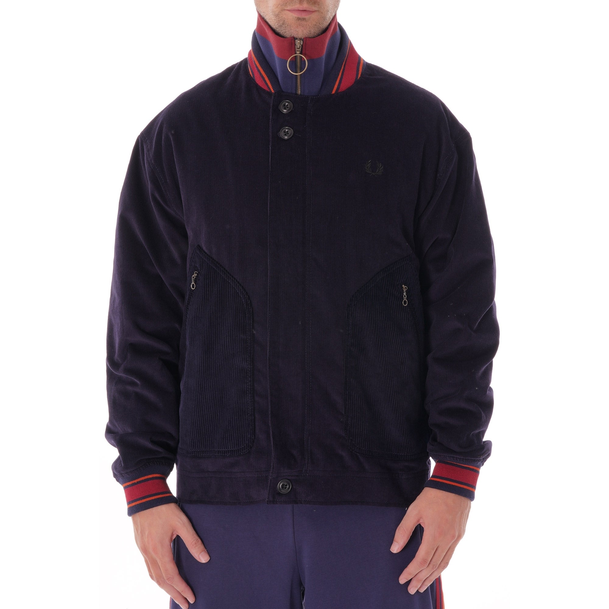 Fred Perry X Nicholas Daley Bomber Jacket - Carbon Blue