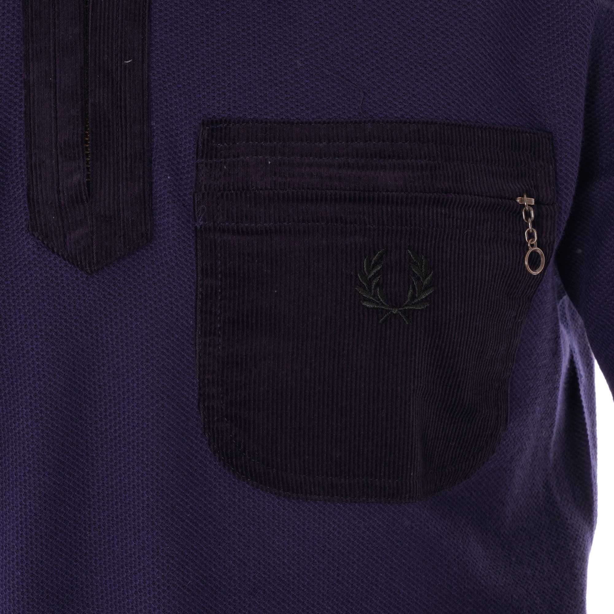 Fred Perry X Nicholas Daley Corduroy Pocket Polo - Bright Navy