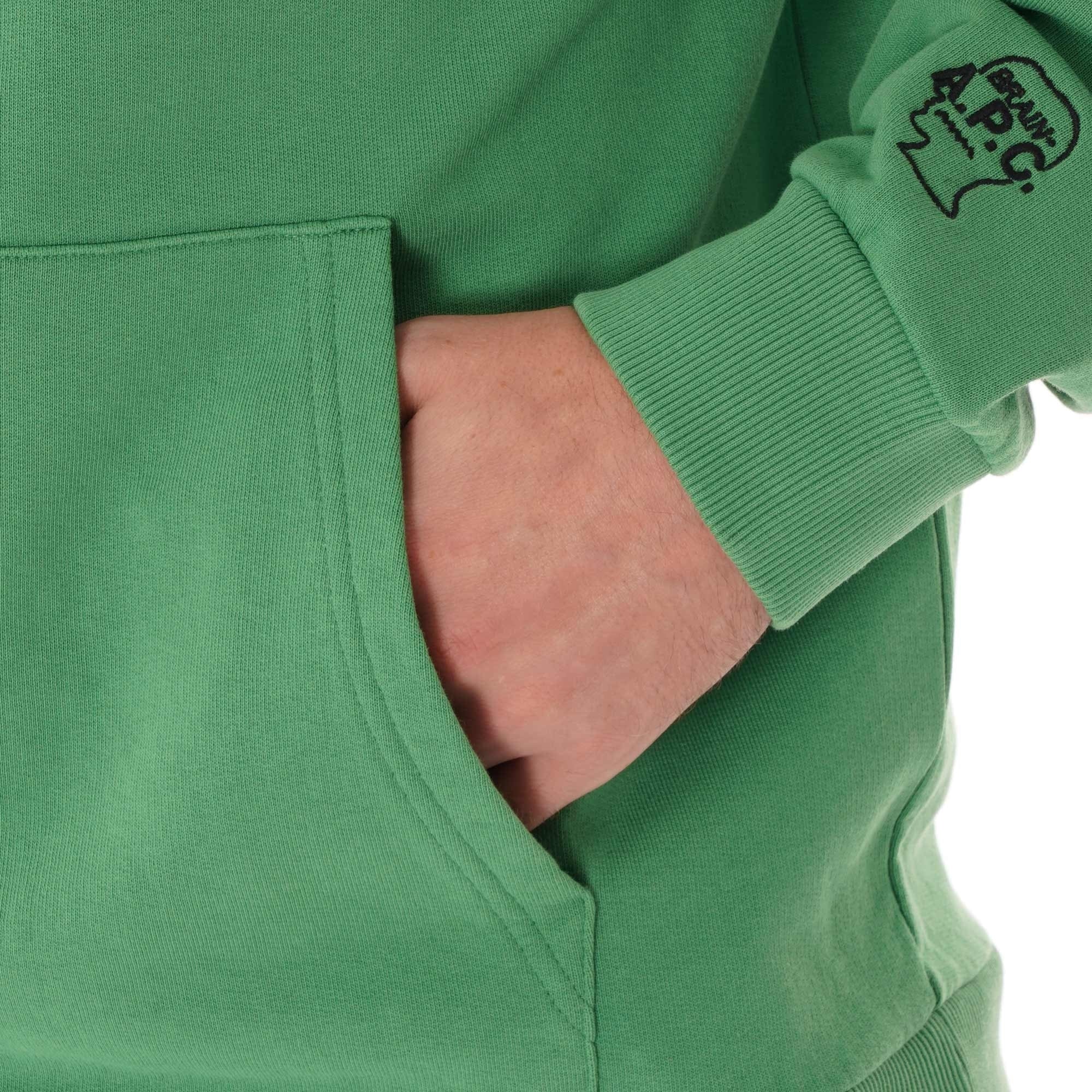 A.P.C. Brain Dead Spacy Long Sleeve Hooded Sweatshirt - Green