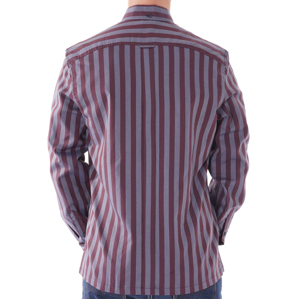 Ben Sherman Oxford LS Arch stripe shirt - Chestnut