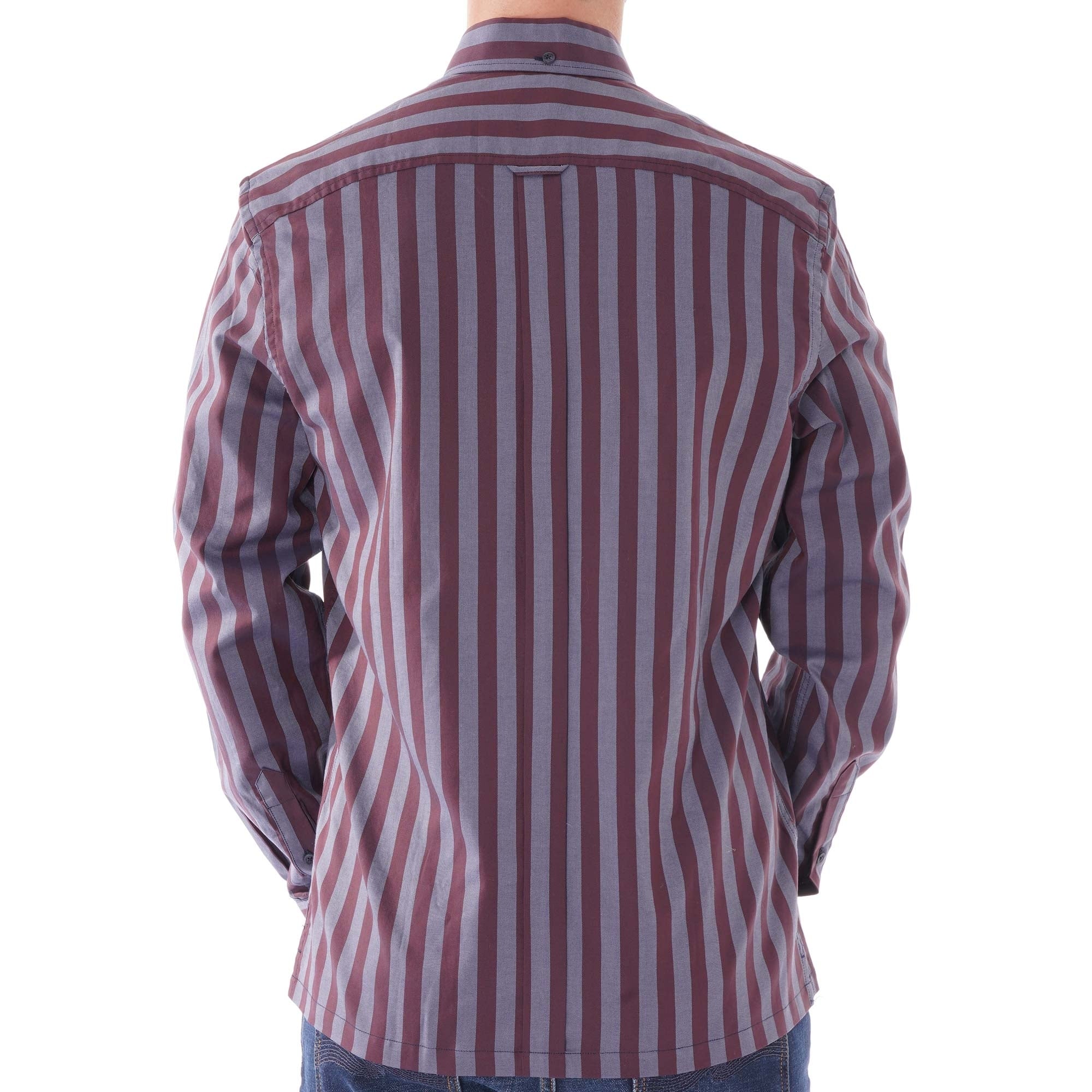 Ben Sherman Oxford LS Arch stripe shirt - Chestnut