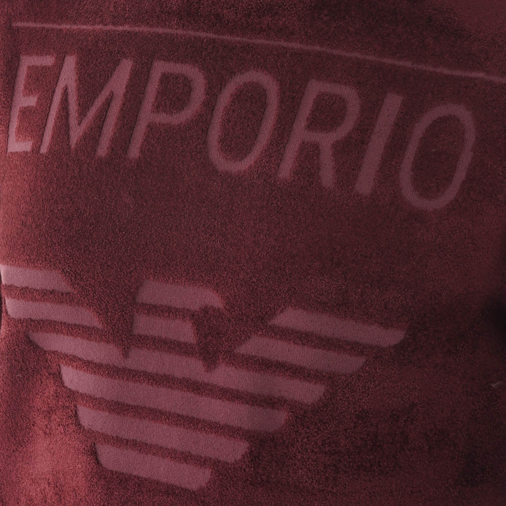Emporio Armani Chenille Sweater Maxi Logo - Rosso