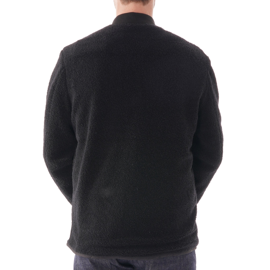 Wax London Fjallen Bomber Jacket Teddy - Black