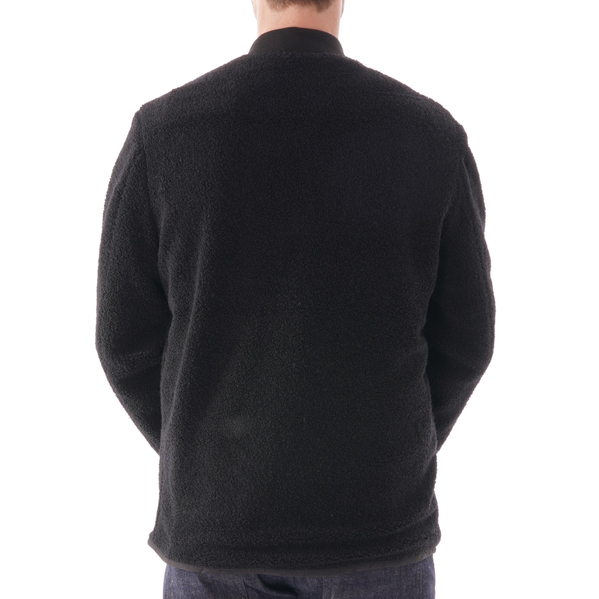 Wax London Fjallen Bomber Jacket Teddy - Black