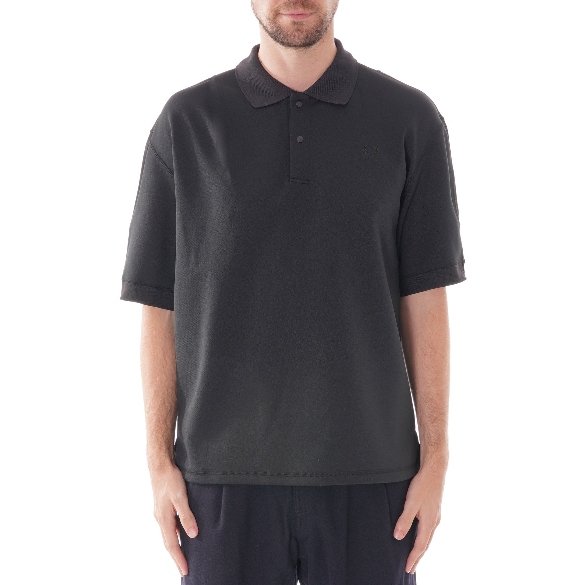 Fred Perry Made in Japan Tuck Detail Polo Shirt - Black