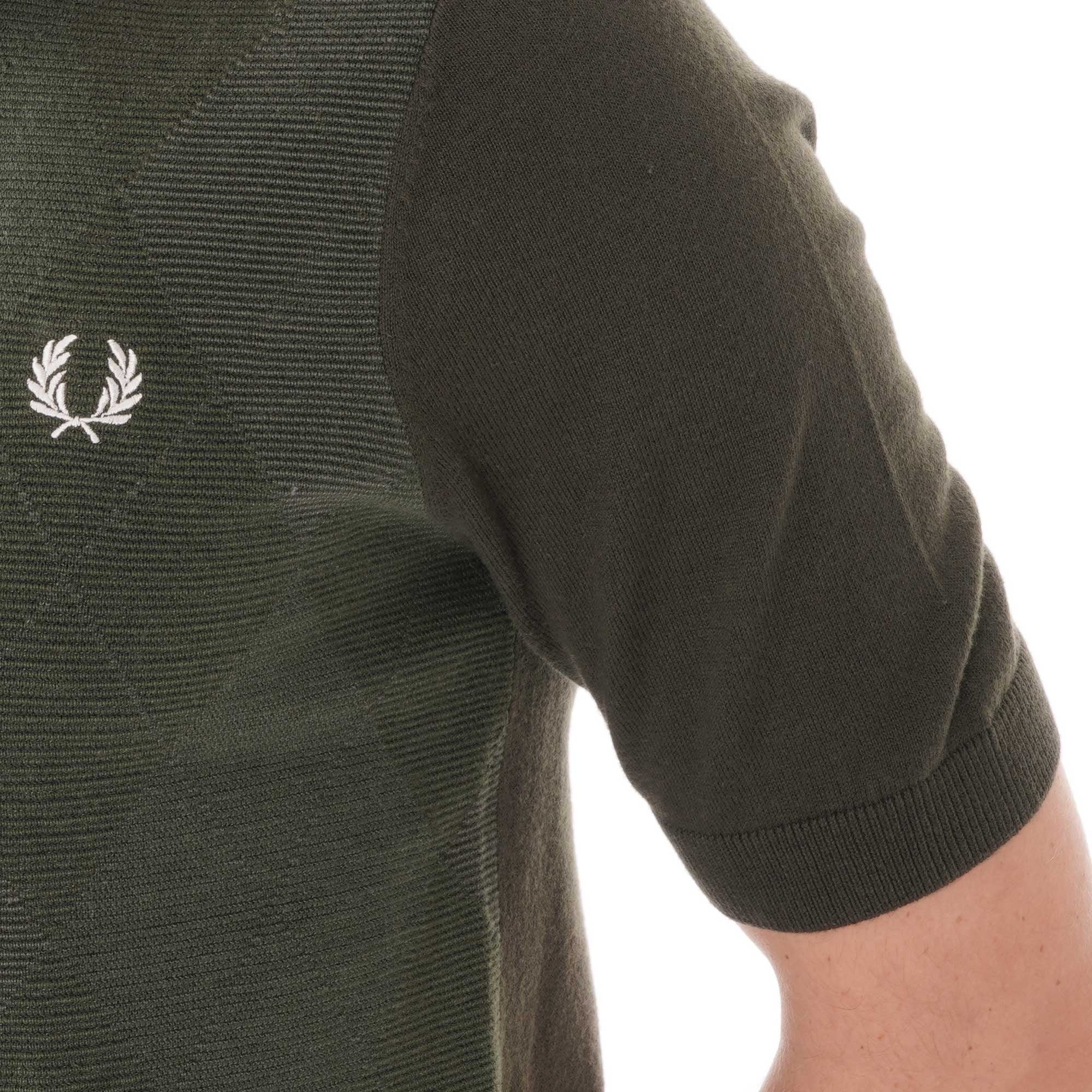 Fred Perry Argyle Knitted Polo Shirt - Hunting Green