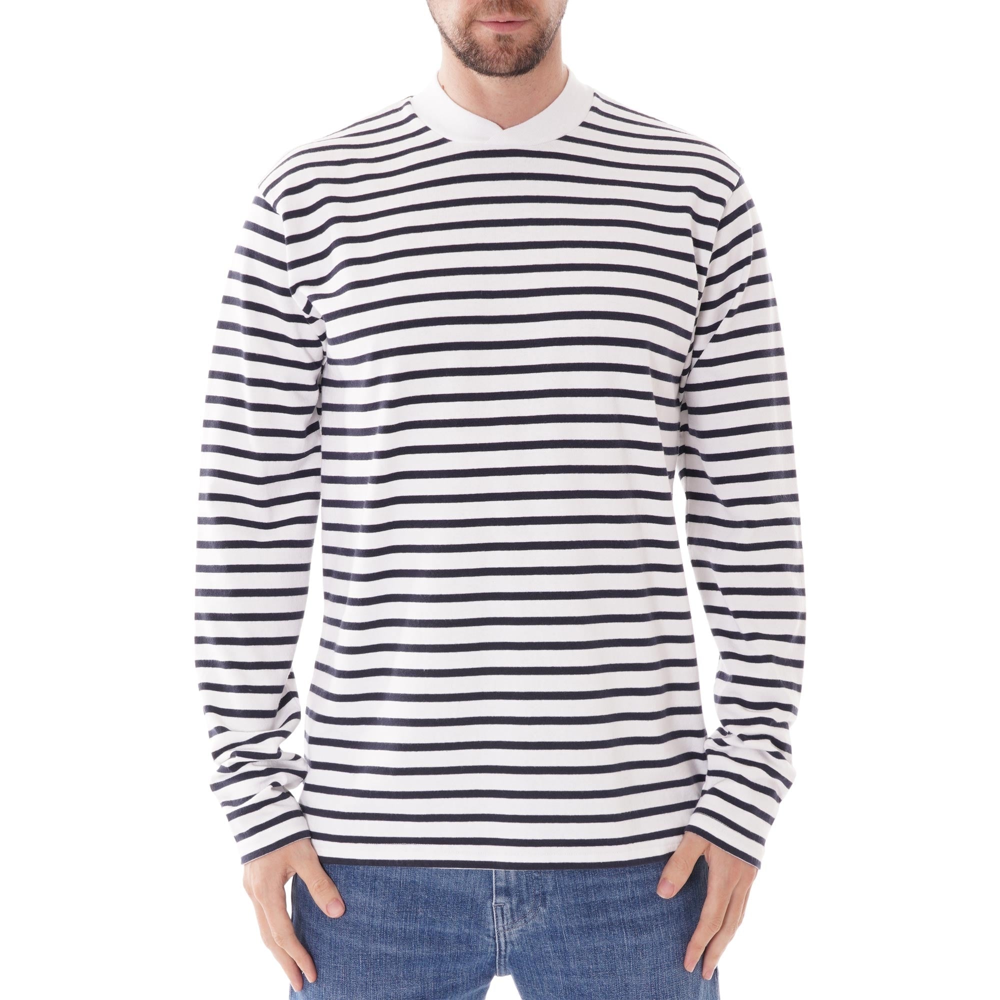 Barbour Lanercost Long Sleeve Tee - White/Navy