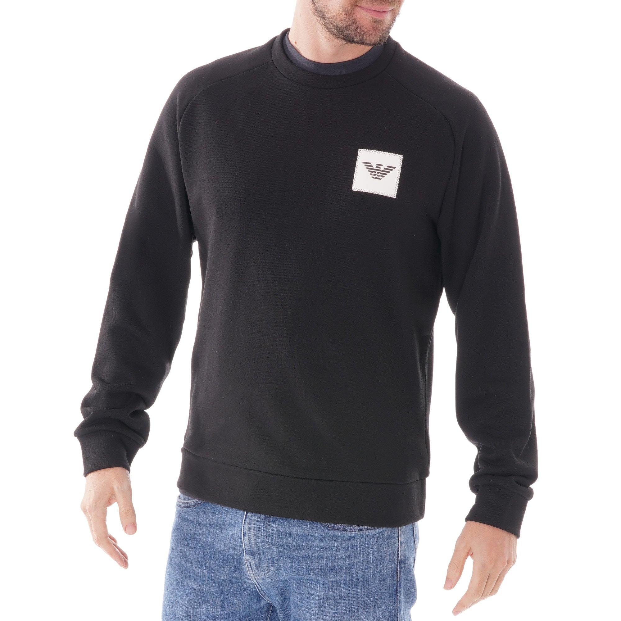 Emporio Armani Stitched Eagle Patch Sweatshirt - Nero