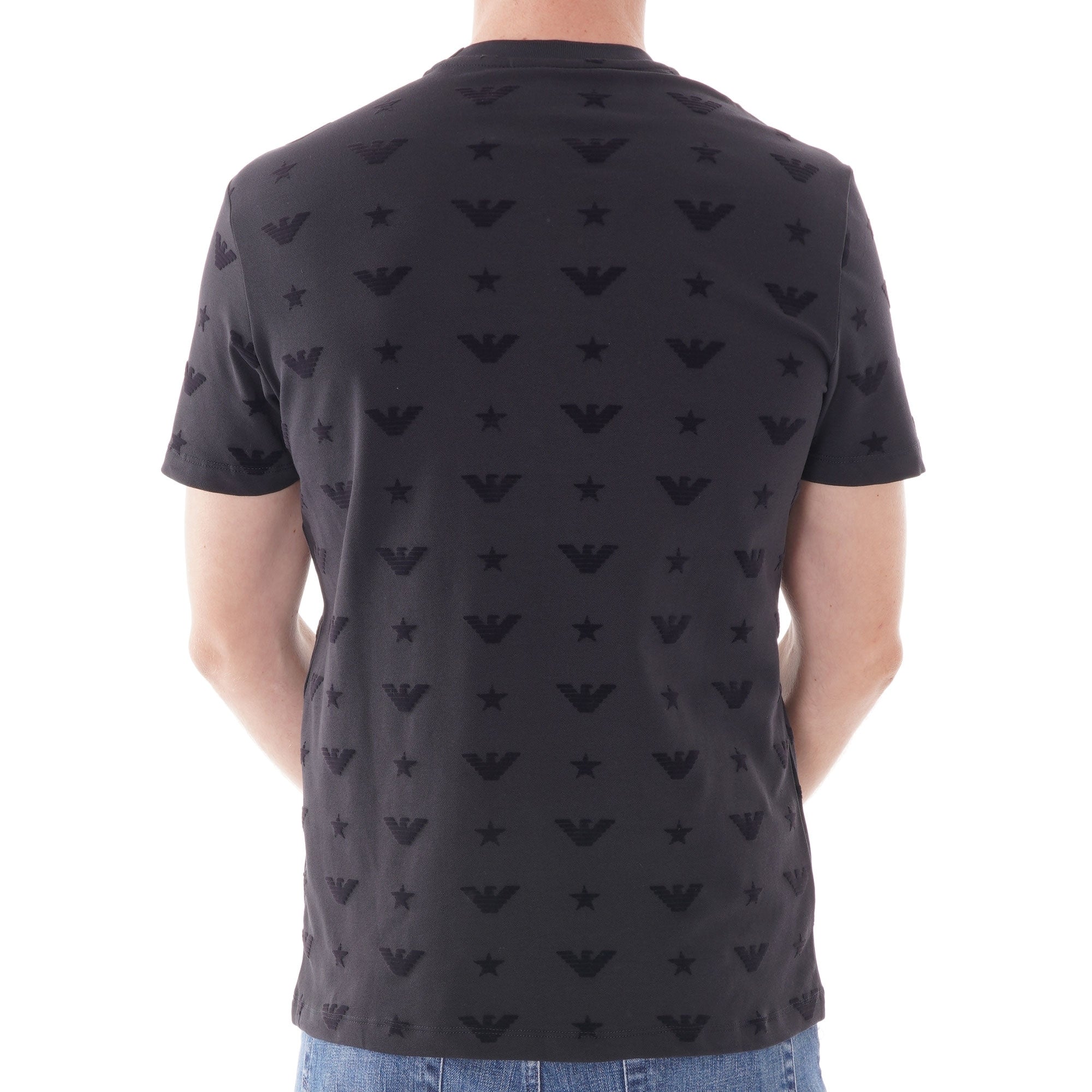 Emporio Armani All Over Eagle Print T-shirt - Blu