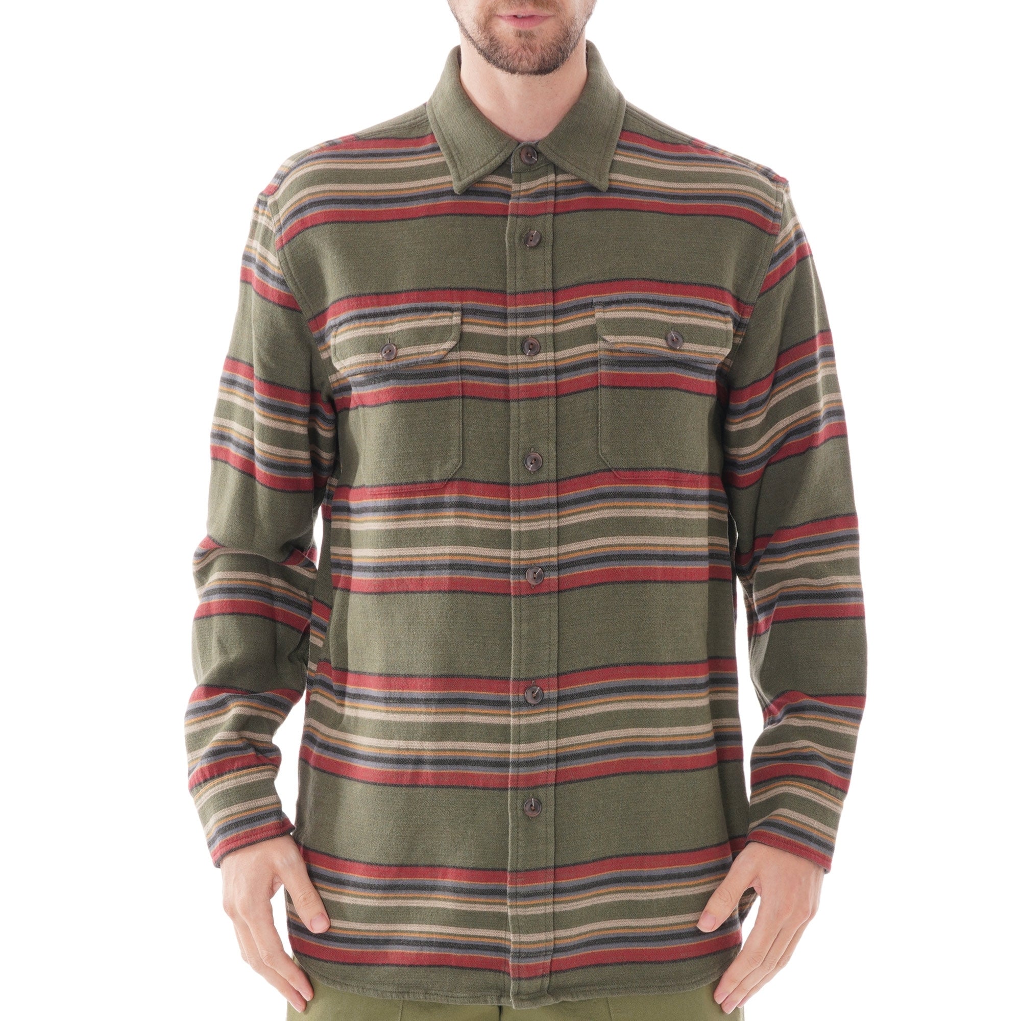Pendleton Woolen Mills Blanket Stripe Flannel Shirt - Green