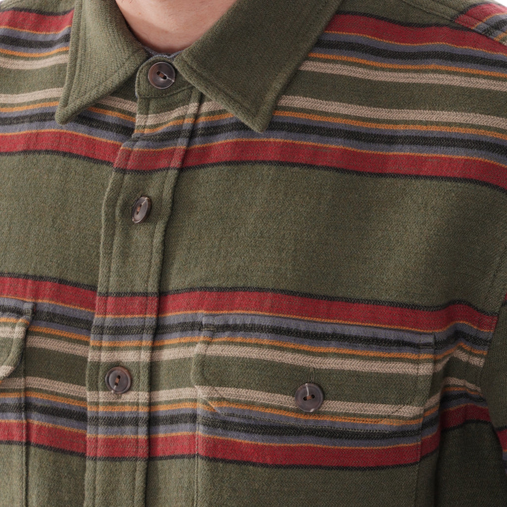 Pendleton Woolen Mills Blanket Stripe Flannel Shirt - Green