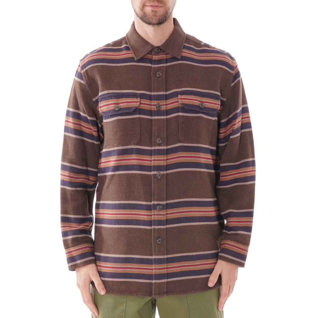 Pendleton Woolen Mills Blanket Stripe Flannel Shirt - Brown Stripe
