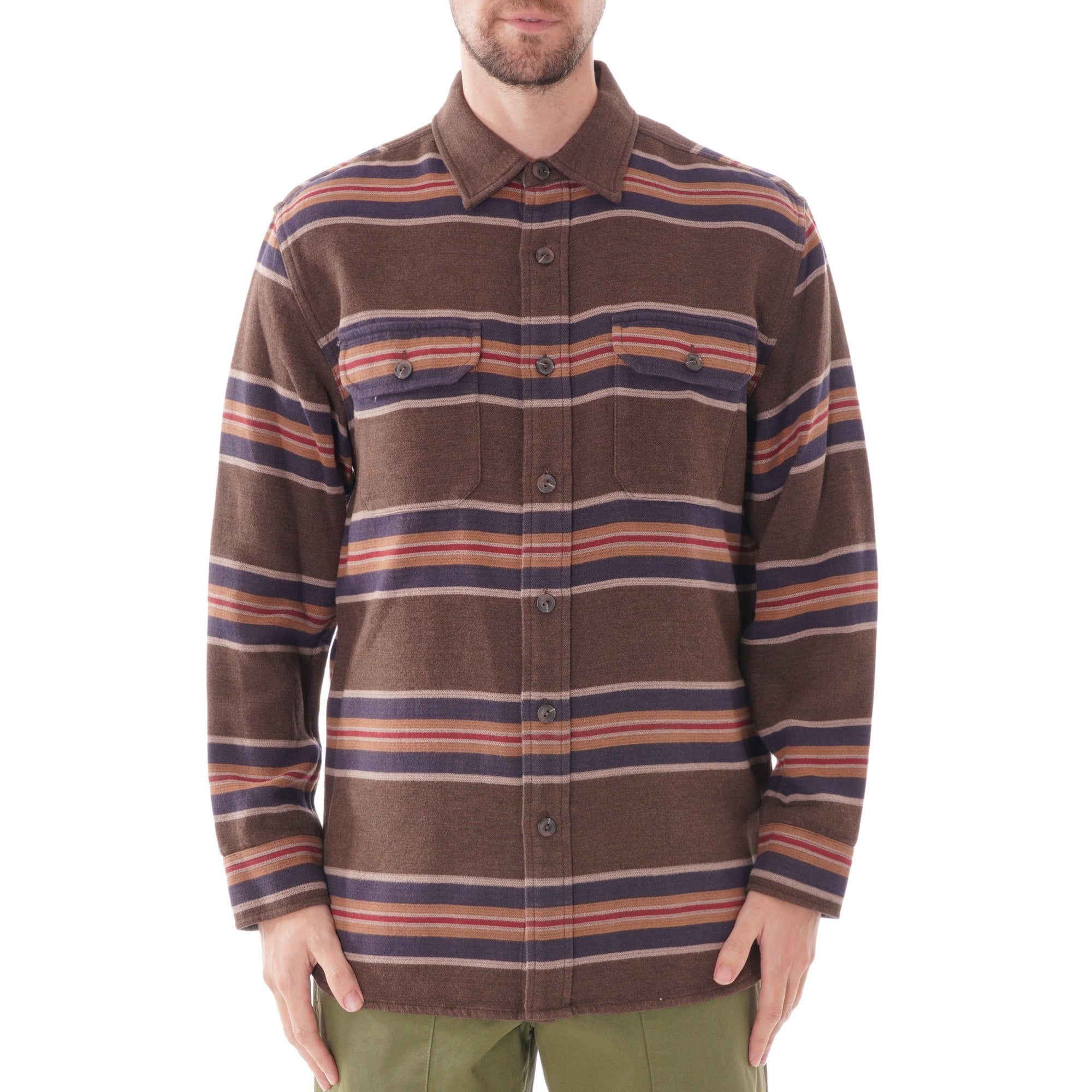 Pendleton Woolen Mills Blanket Stripe Flannel Shirt - Brown Stripe