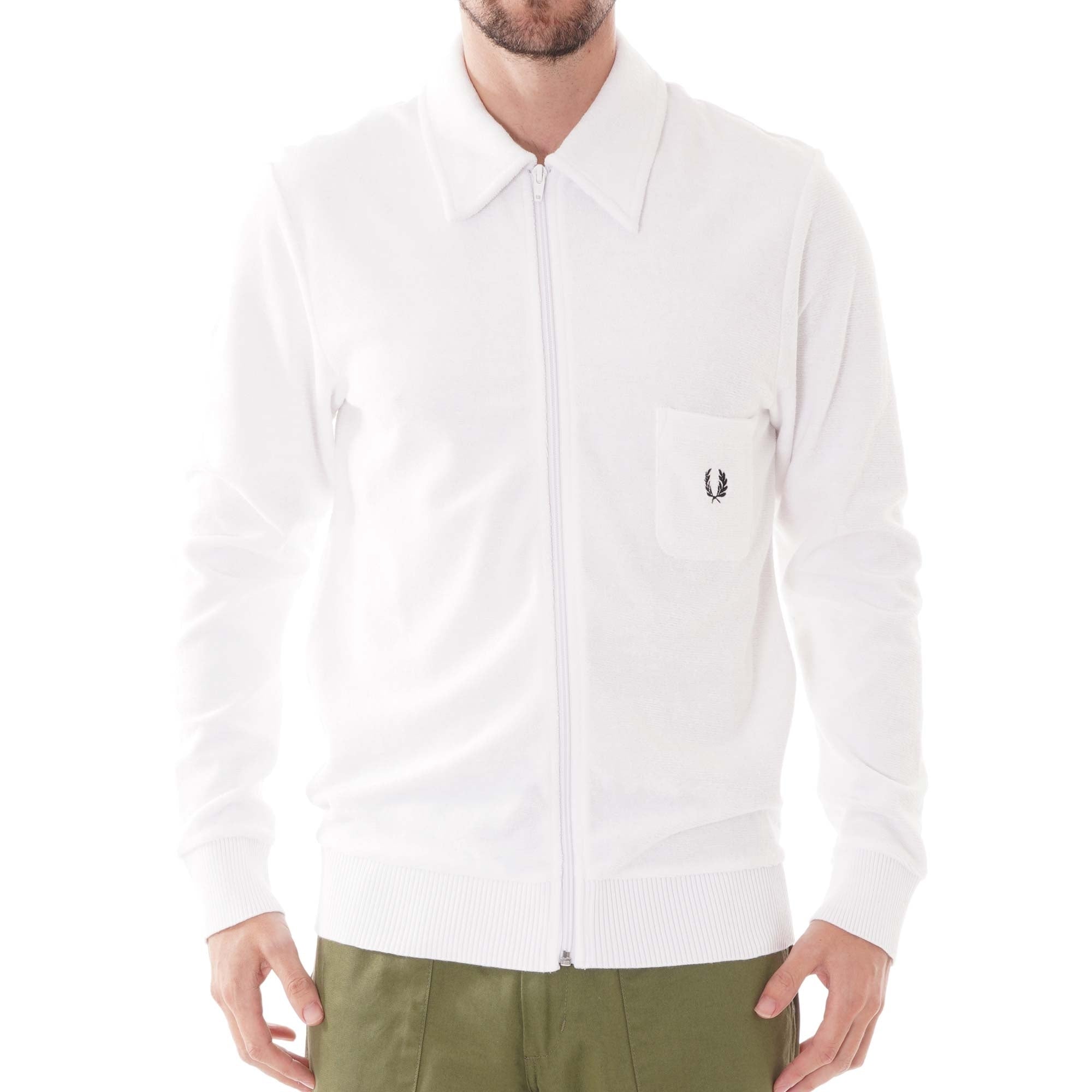 Fred Perry Reissues Archive Towelling Track Jacket - White