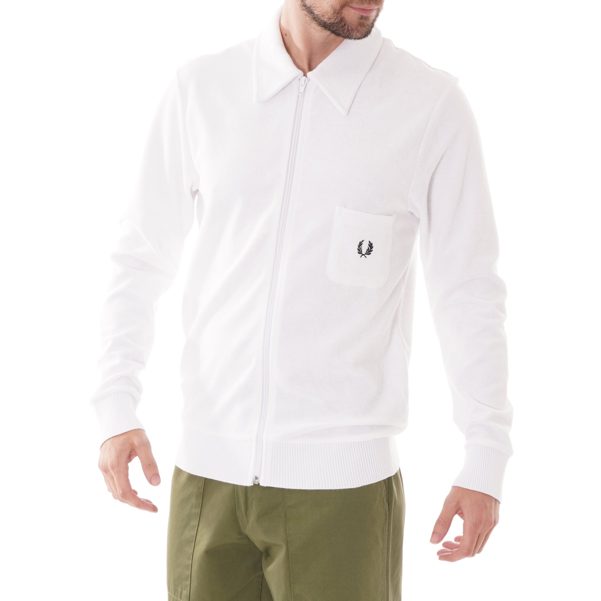 Fred Perry Reissues Archive Towelling Track Jacket - White