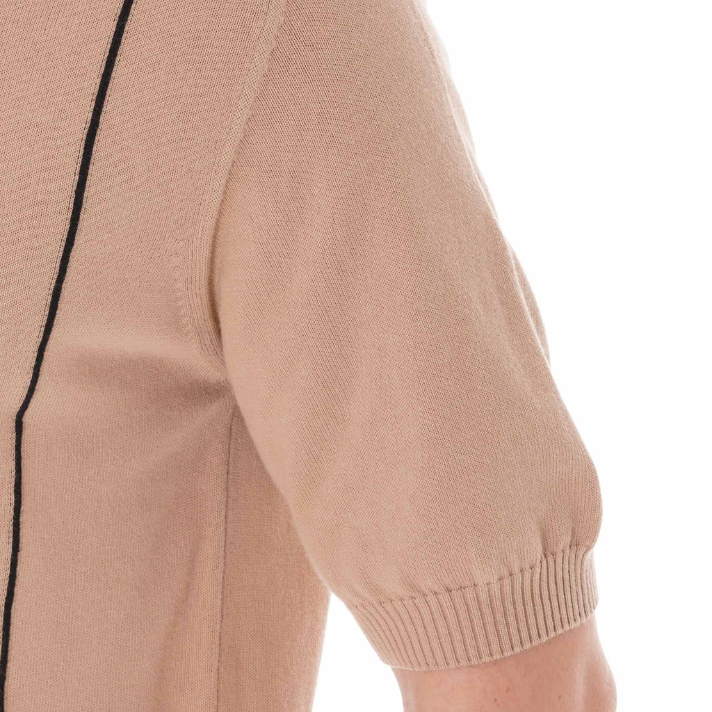 Fred Perry Reissues Vertical Stripe Knitted Shirt - Beige