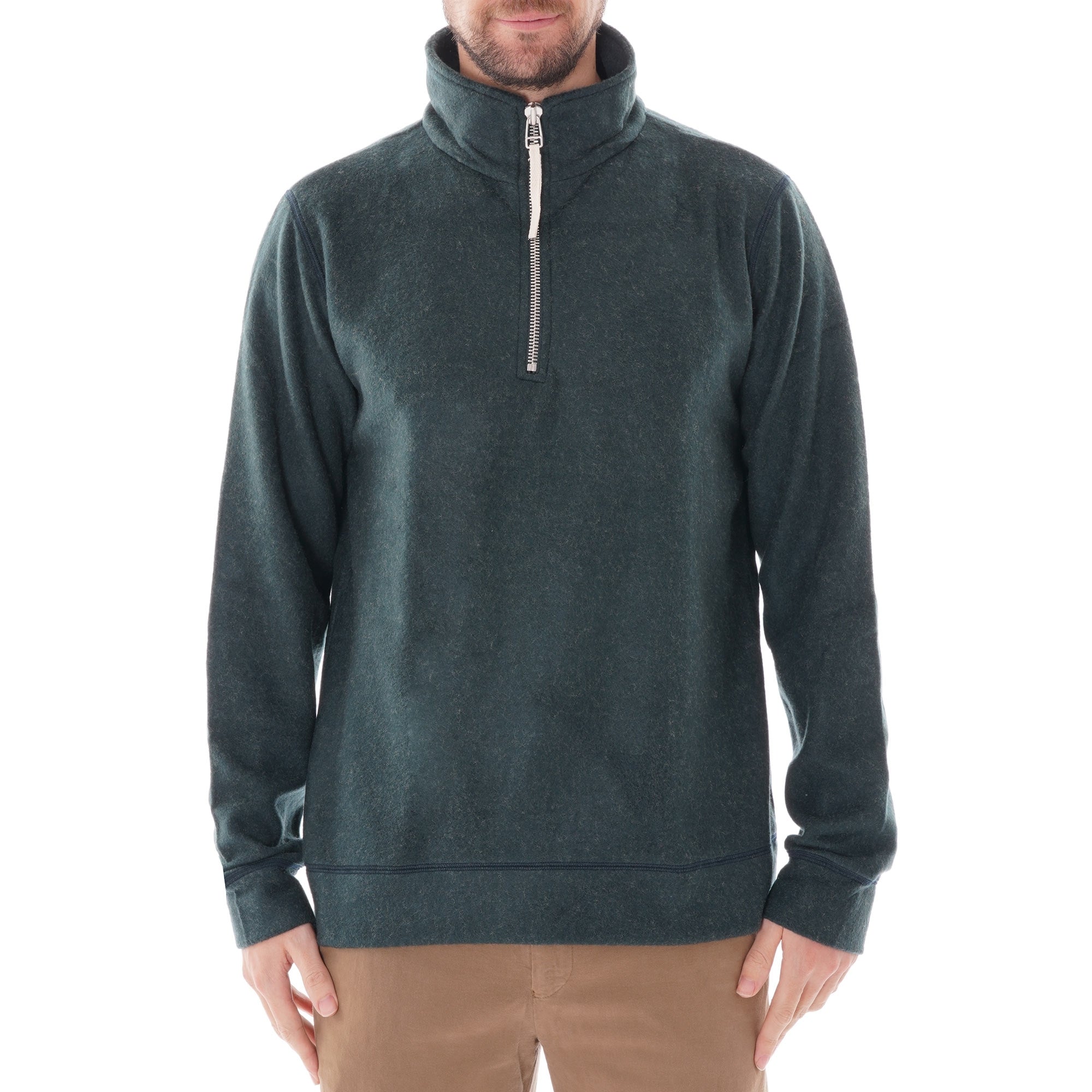 A.P.C. Feyo Fleece Half Zip - Forest Green
