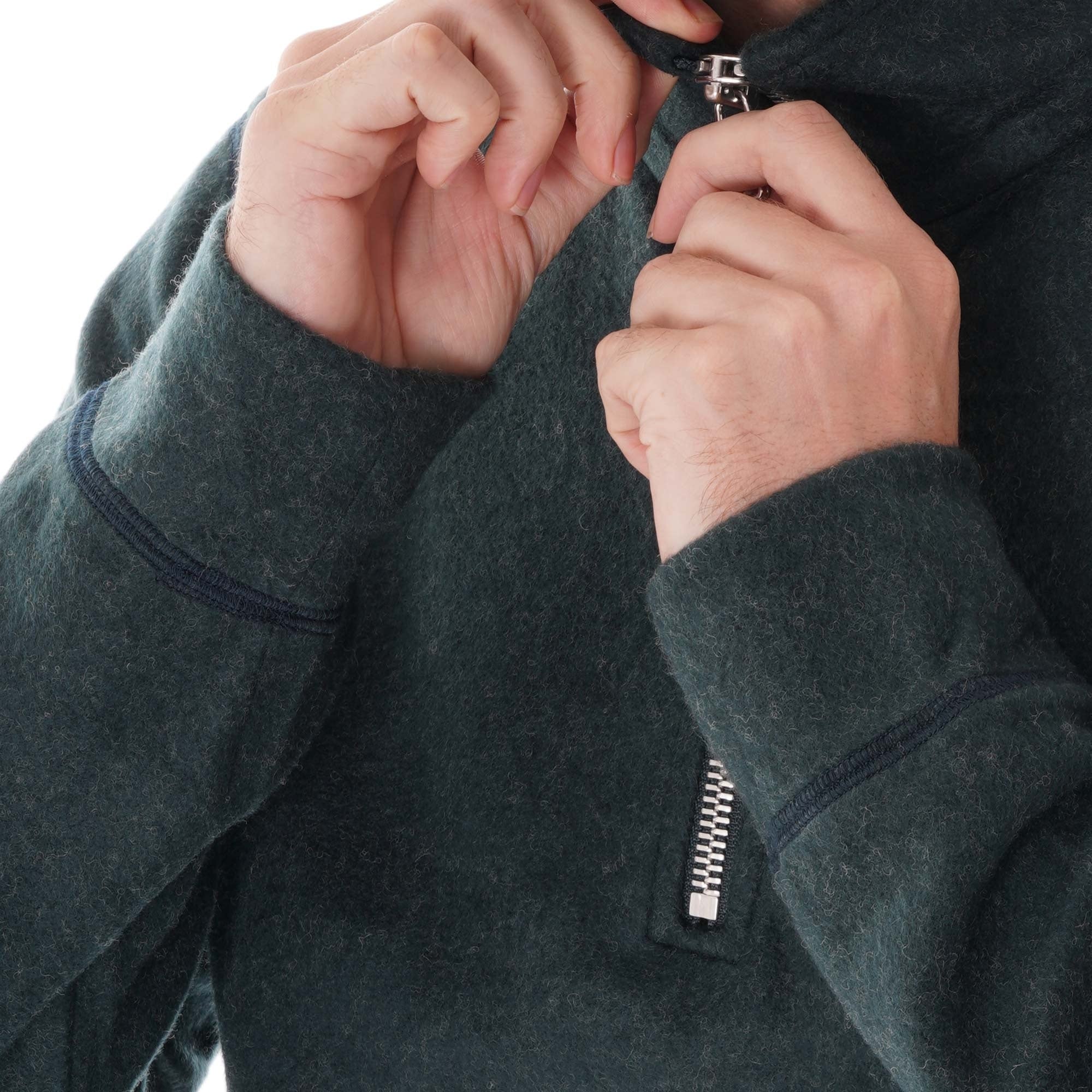 A.P.C. Feyo Fleece Half Zip - Forest Green