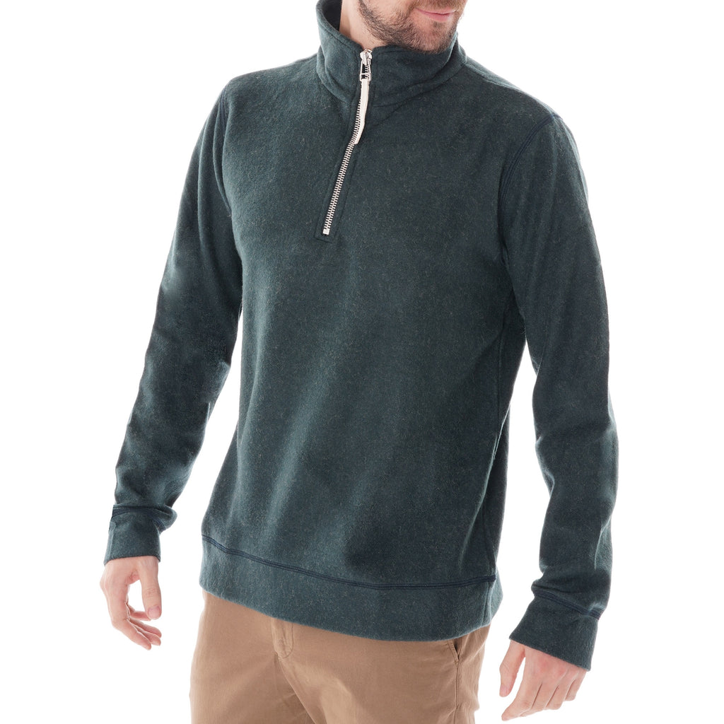 A.P.C. Feyo Fleece Half Zip - Forest Green