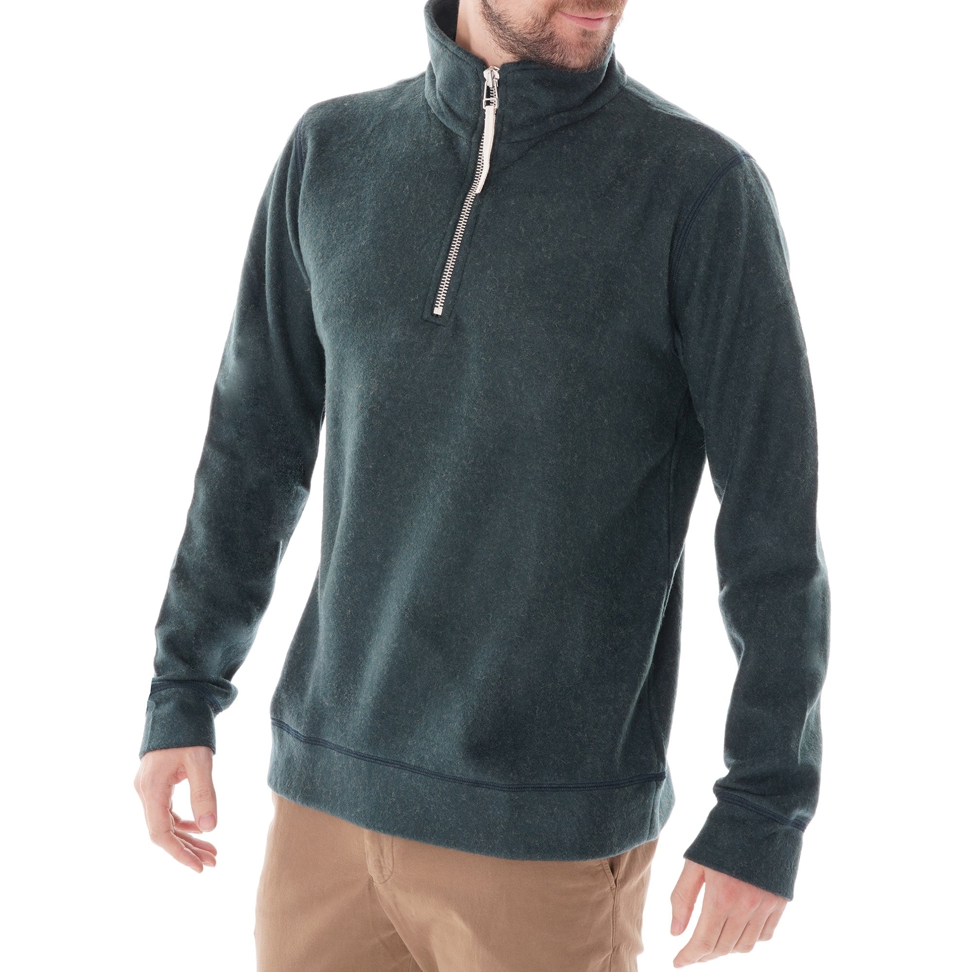 A.P.C. Feyo Fleece Half Zip - Forest Green