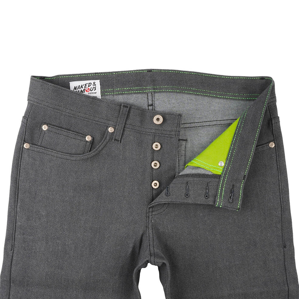 Naked and Famous Denim Slimer Glow-In-The-Dark Denim - Grey