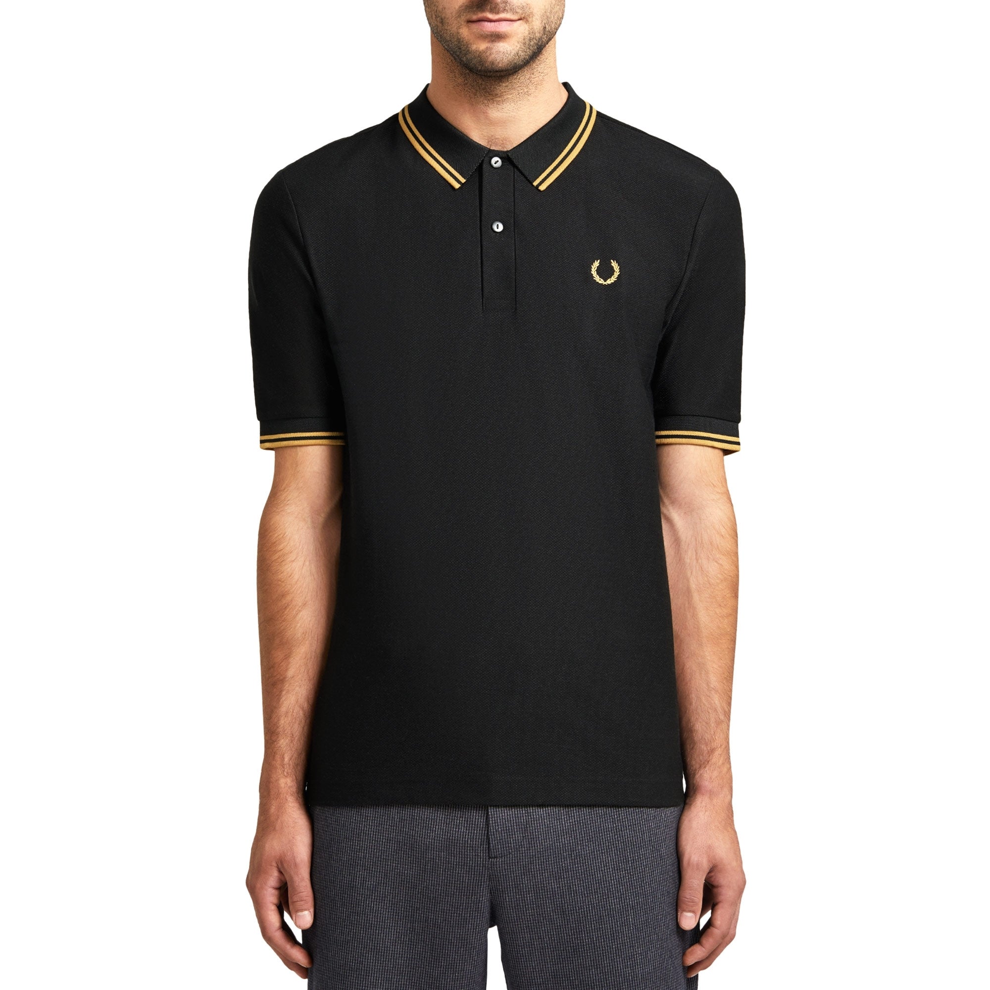 Fred Perry x Miles Kane Textured Pique Polo Shirt - Black