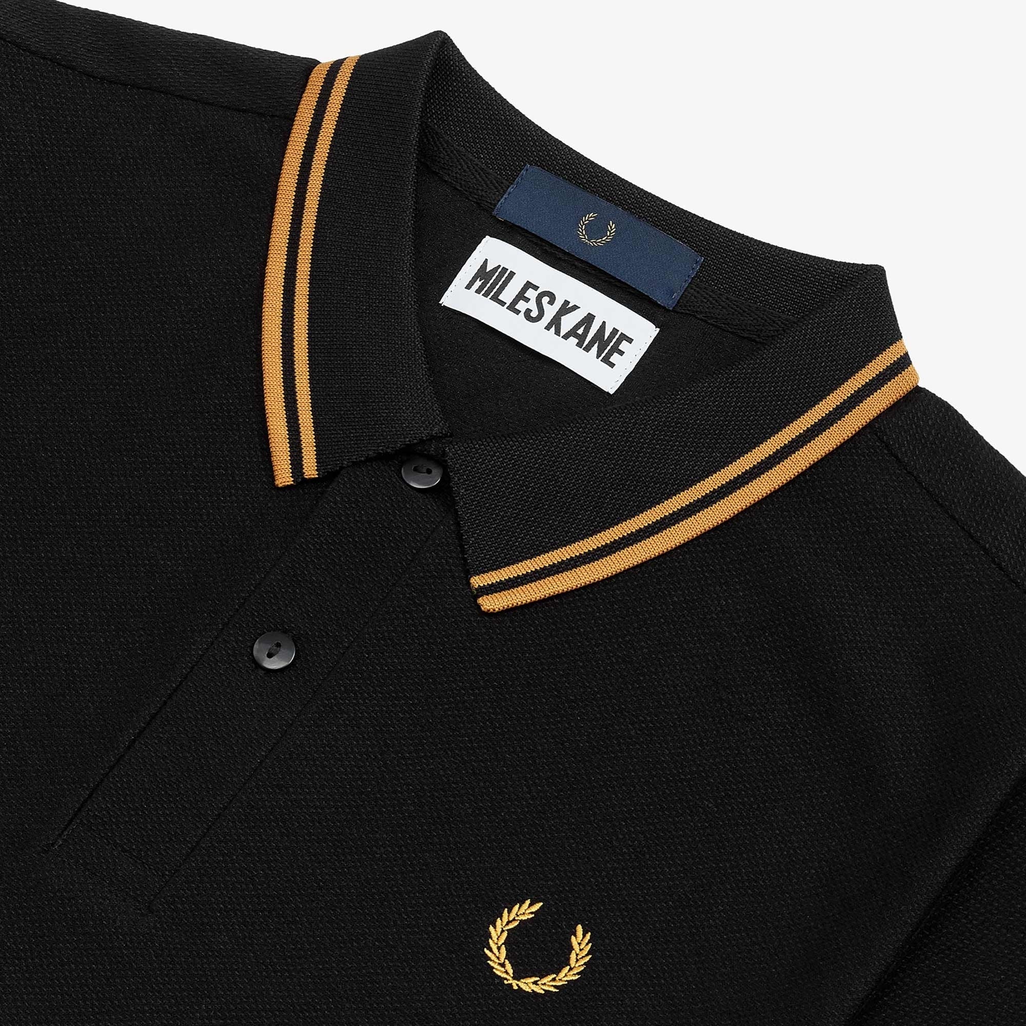 Fred Perry x Miles Kane Textured Pique Polo Shirt - Black