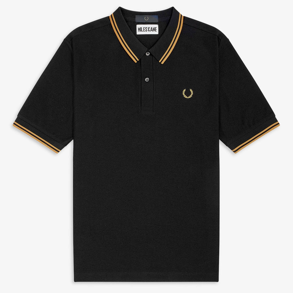 Fred Perry x Miles Kane Textured Pique Polo Shirt - Black
