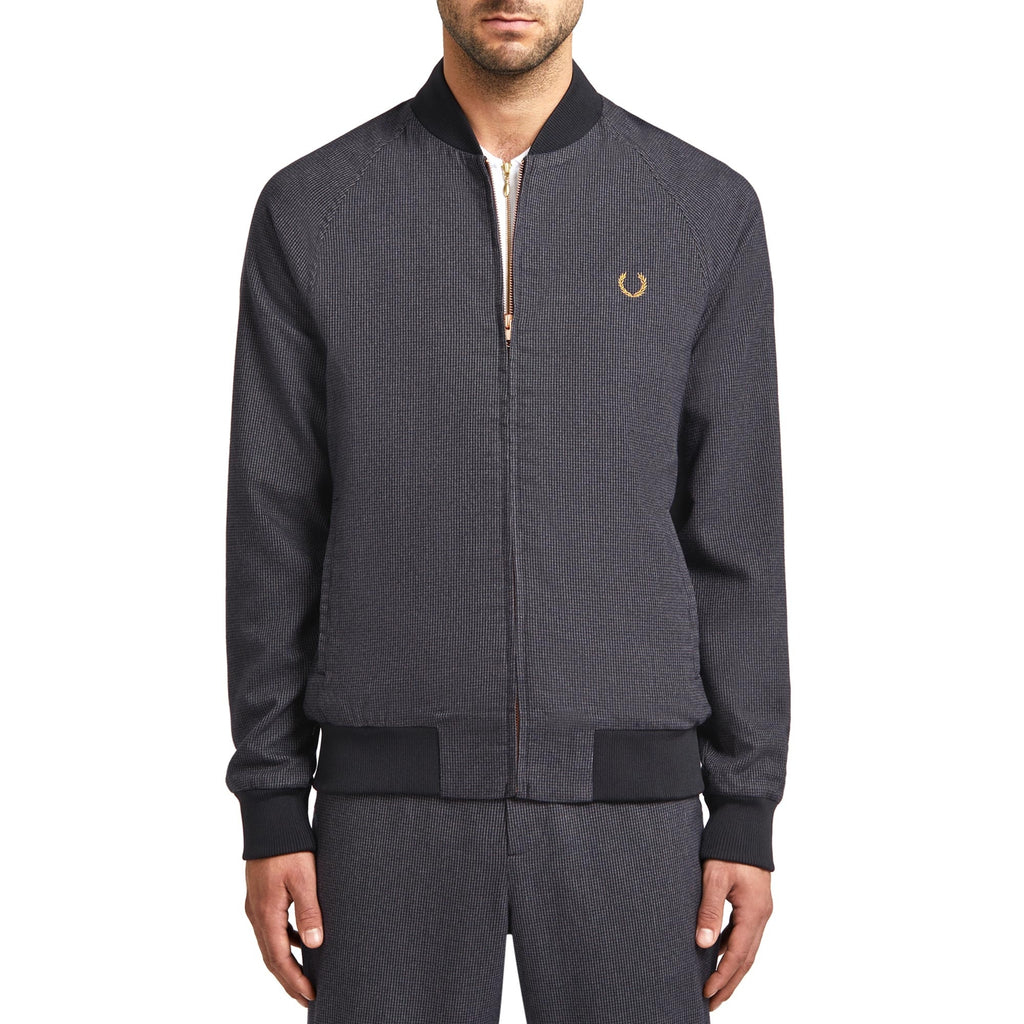Fred Perry x Miles Kane Houndstooth Bomber Jacket - Gunmetal