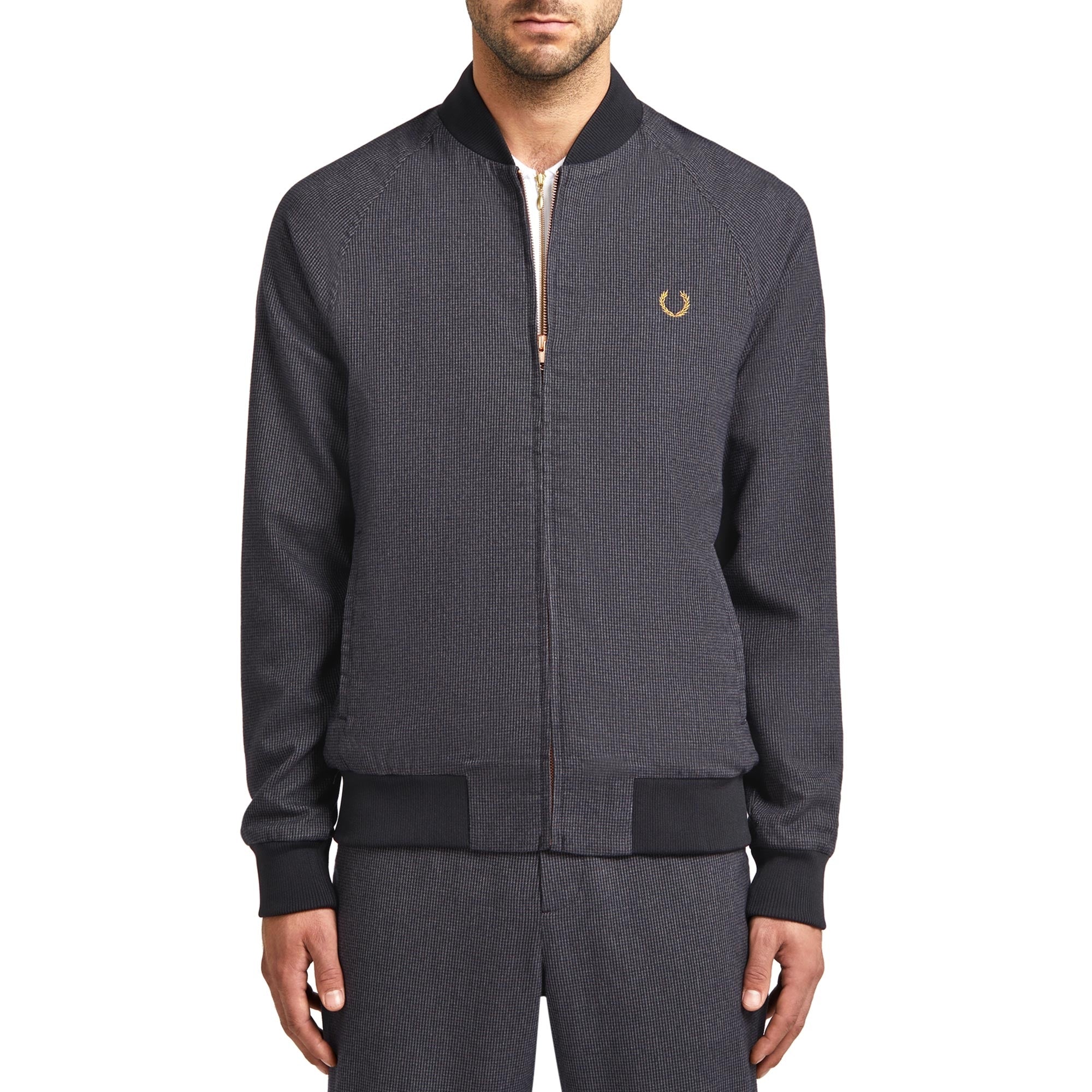 Fred Perry x Miles Kane Houndstooth Bomber Jacket - Gunmetal