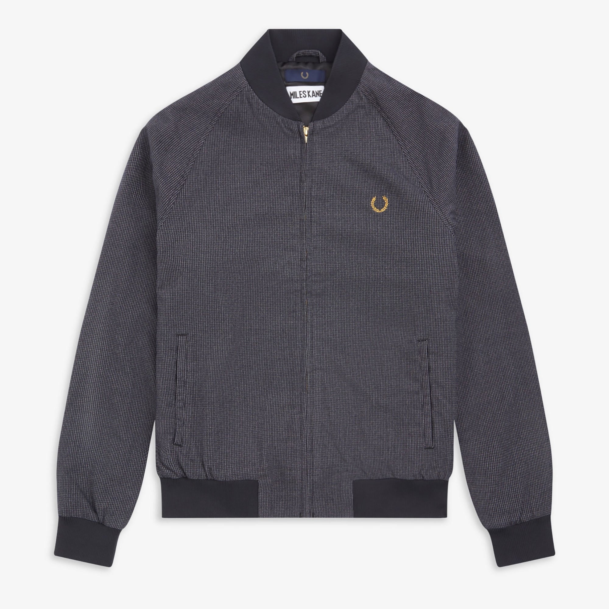 Fred Perry x Miles Kane Houndstooth Bomber Jacket - Gunmetal