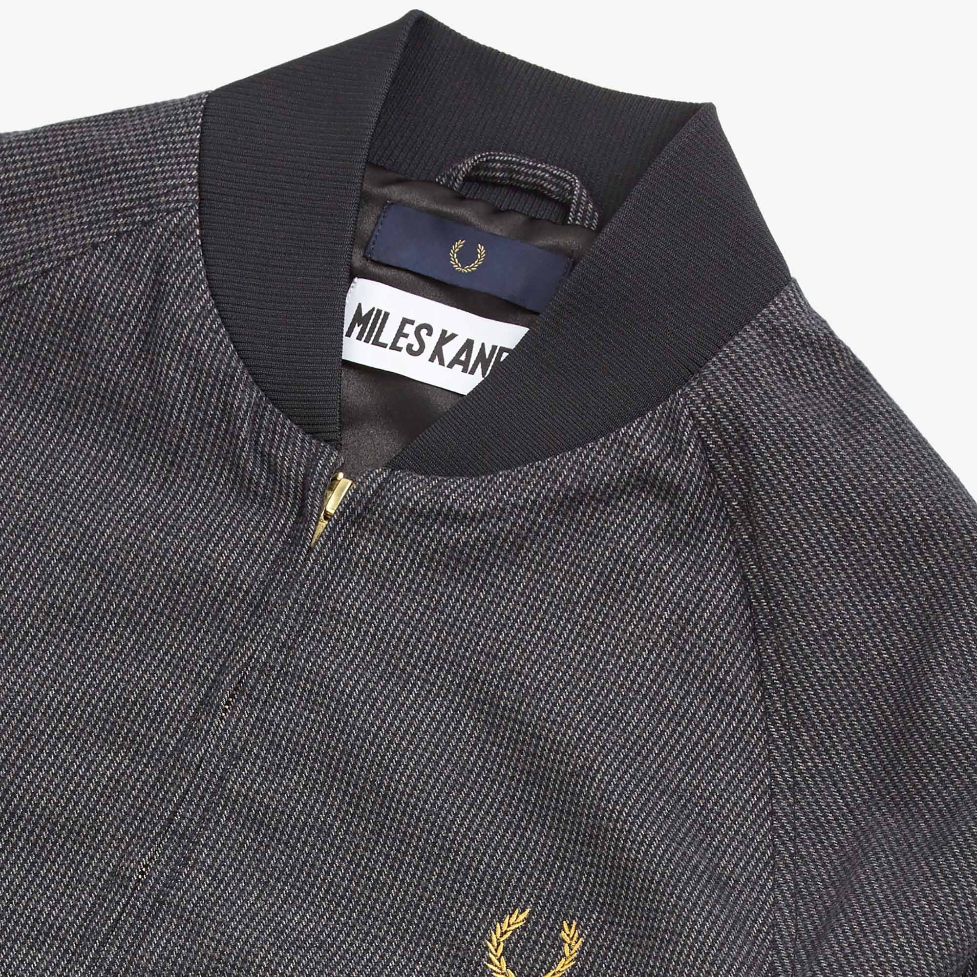 Fred Perry x Miles Kane Houndstooth Bomber Jacket - Gunmetal
