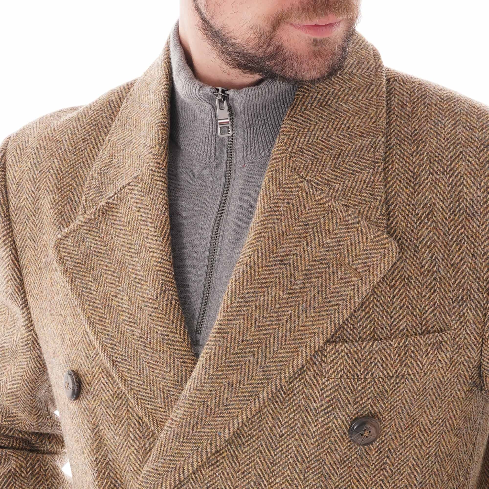 Gibson London Vintage Inspired Herringbone Coat - Gold