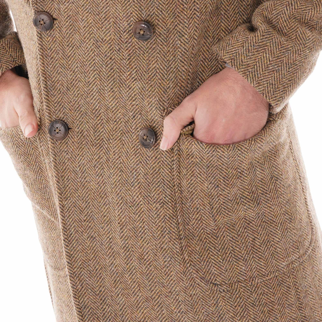 Gibson London Vintage Inspired Herringbone Coat - Gold
