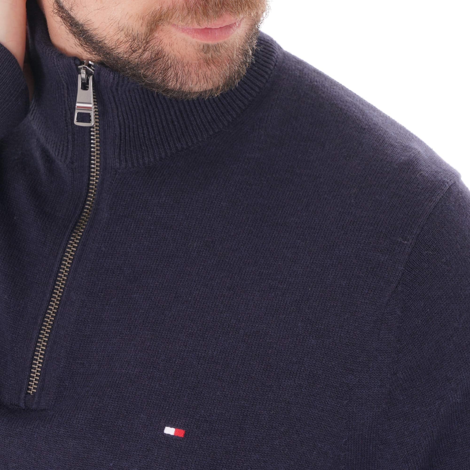 Tommy Hilfiger Half Zip Sweat - Sky Captain