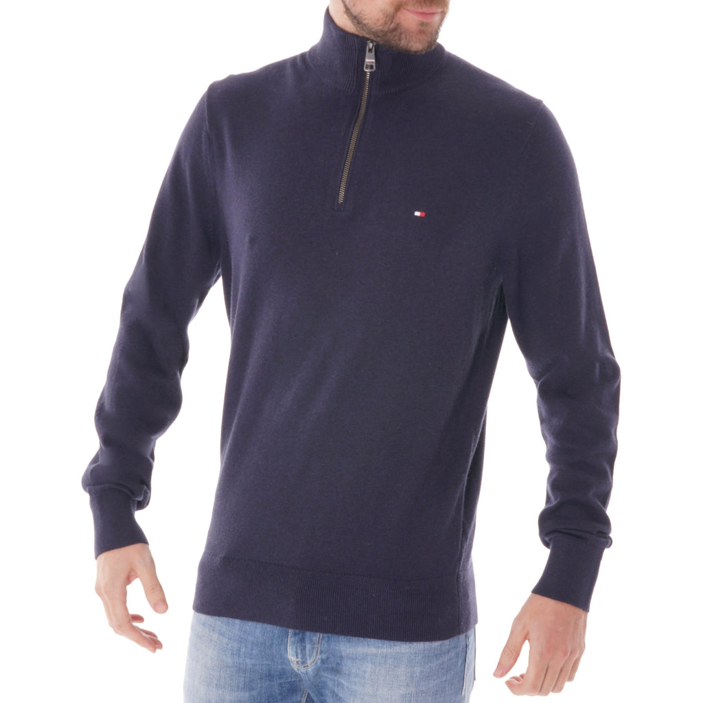 Tommy Hilfiger Half Zip Sweat - Sky Captain