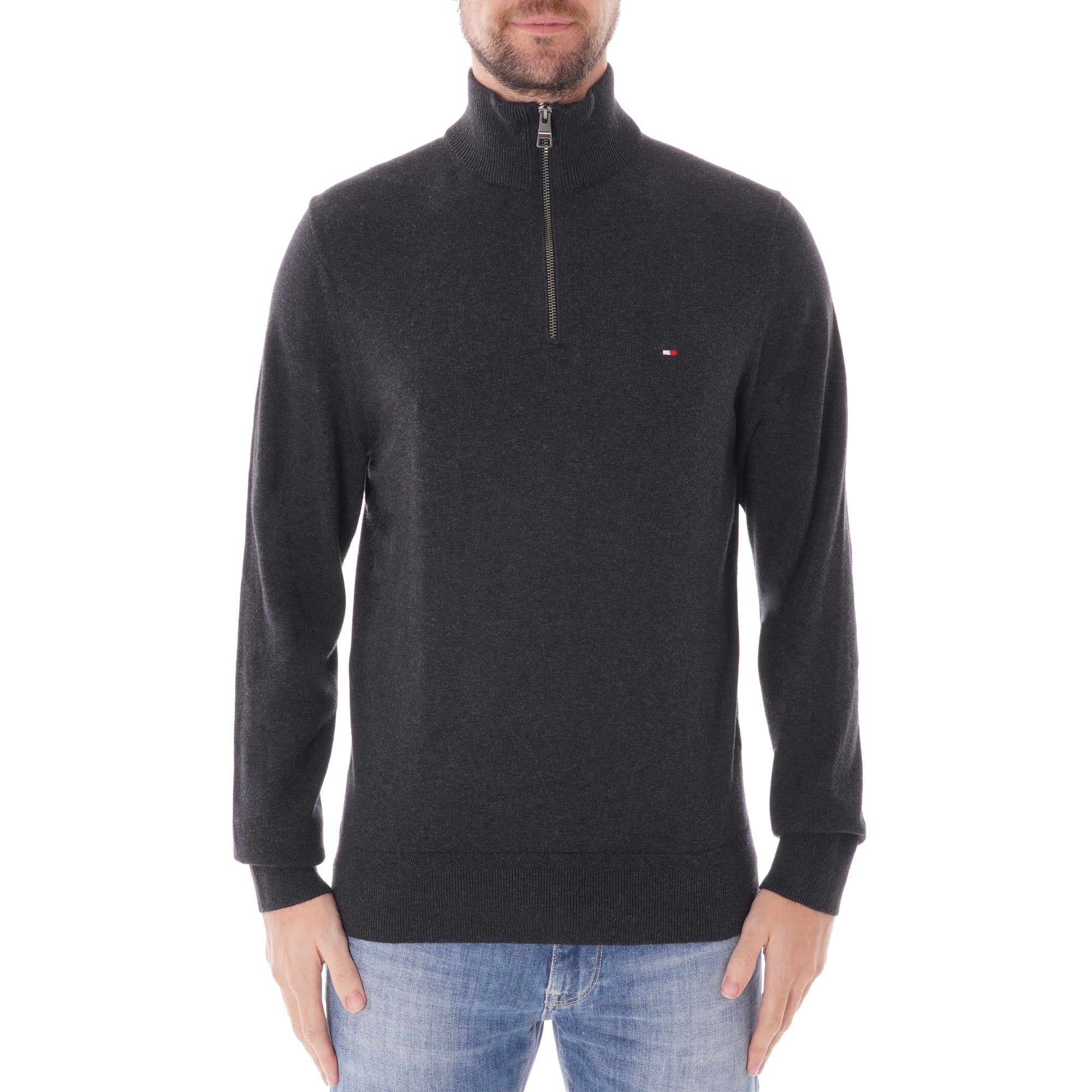Tommy Hilfiger Half Zip Sweat - Black