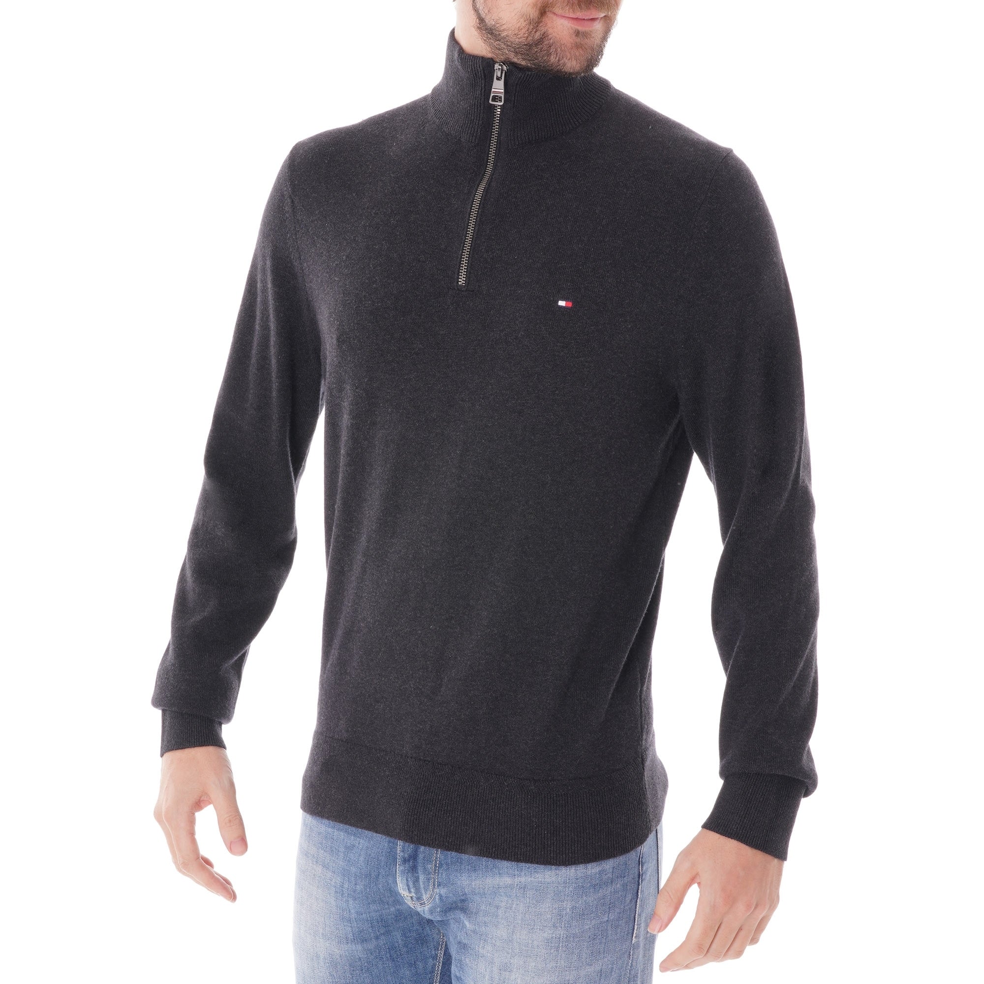 Tommy Hilfiger Half Zip Sweat - Black