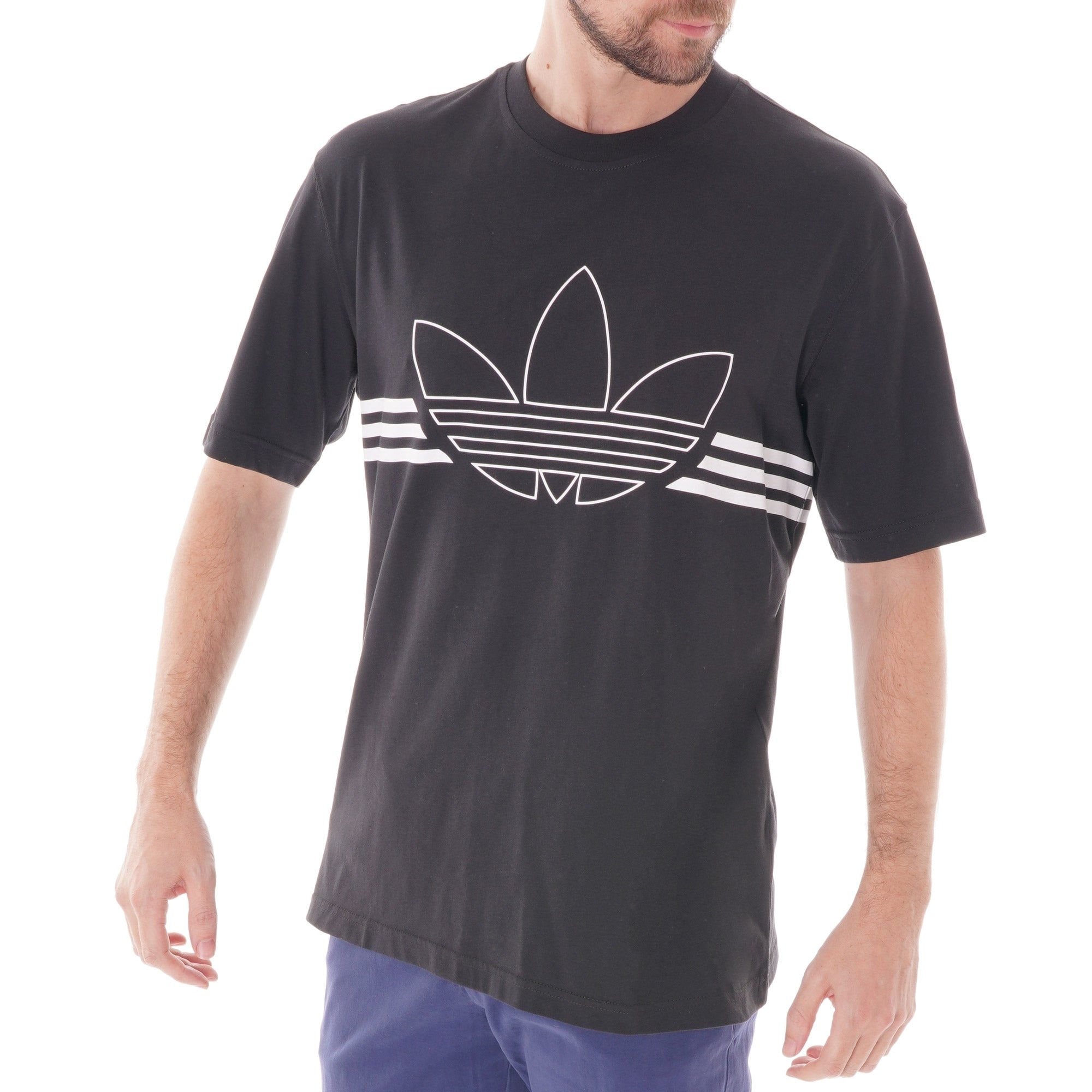 Adidas Originals Outline Trefoil T-Shirt - Black
