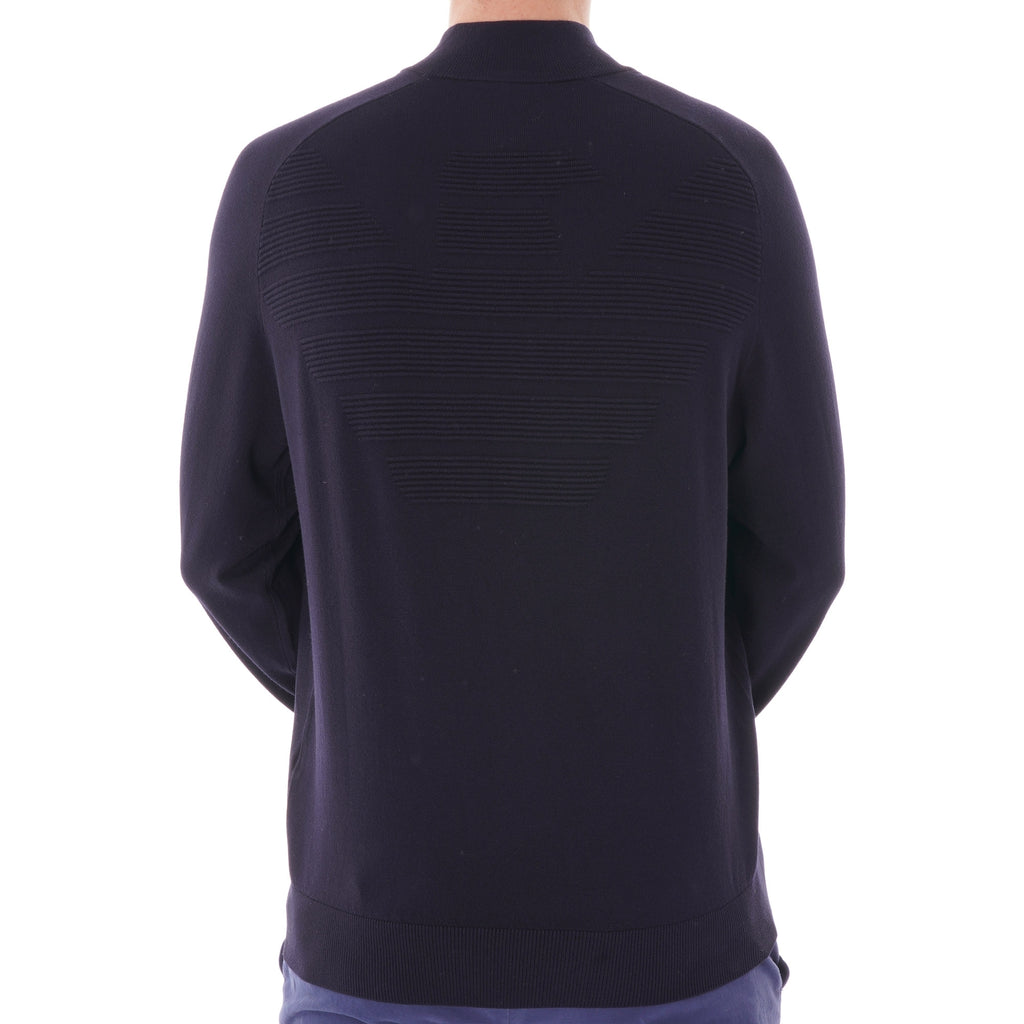Emporio Armani Quarter-Zip Knit Sweater - Blu Navy