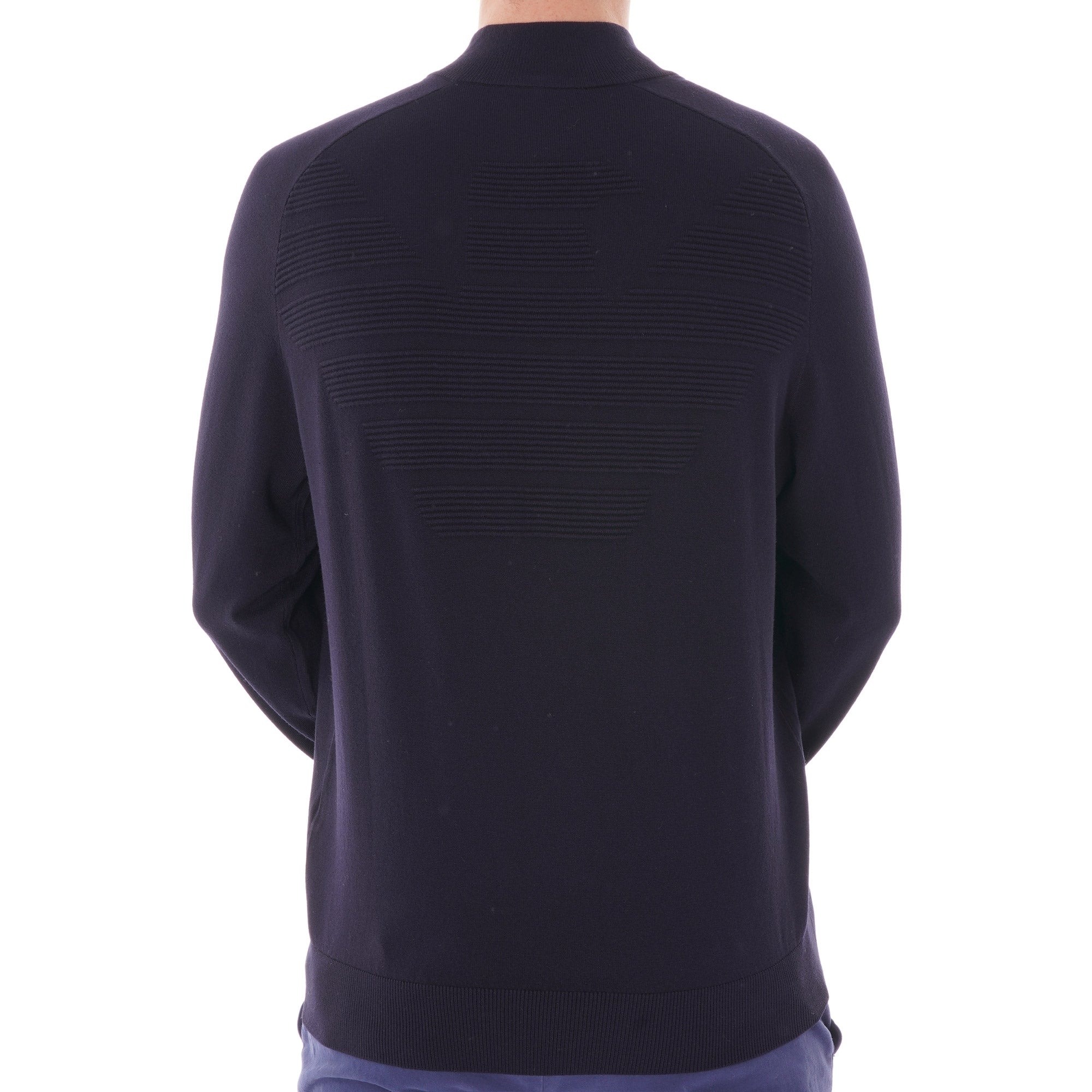 Emporio Armani Quarter-Zip Knit Sweater - Blu Navy