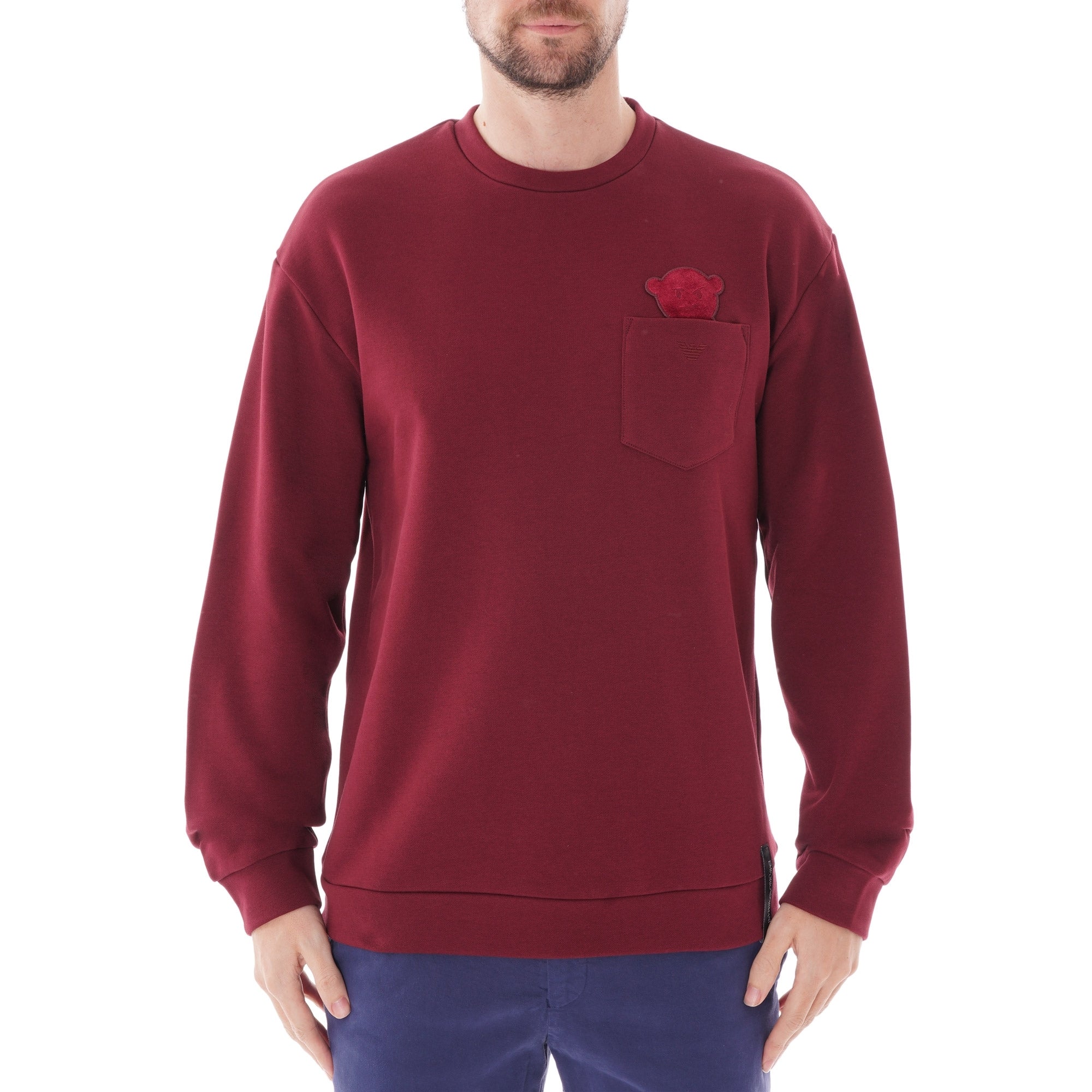Emporio Armani Manga Bear Sweatshirt With Breast Pocket - Bordeaux
