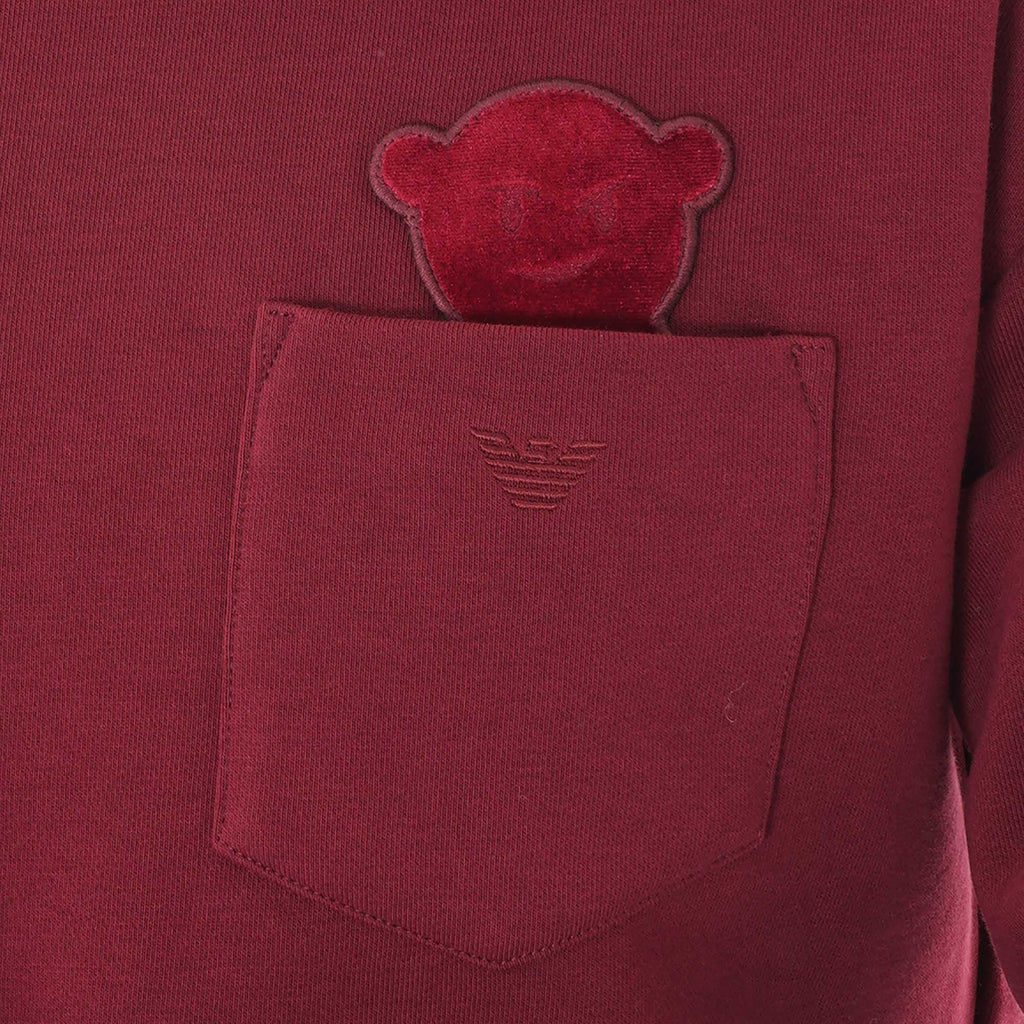 Emporio Armani Manga Bear Sweatshirt With Breast Pocket - Bordeaux