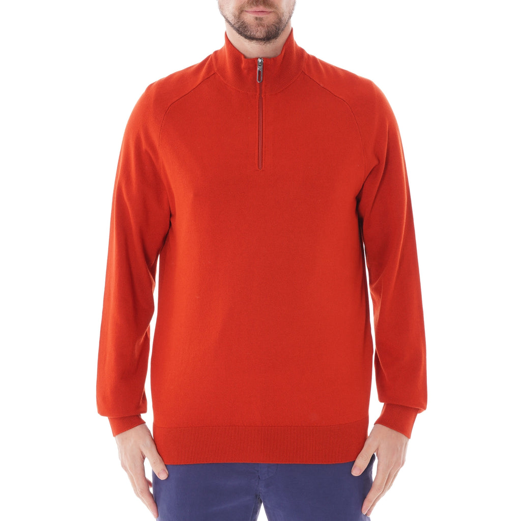 Emporio Armani Quarter-Zip Knit Sweater - Ginger