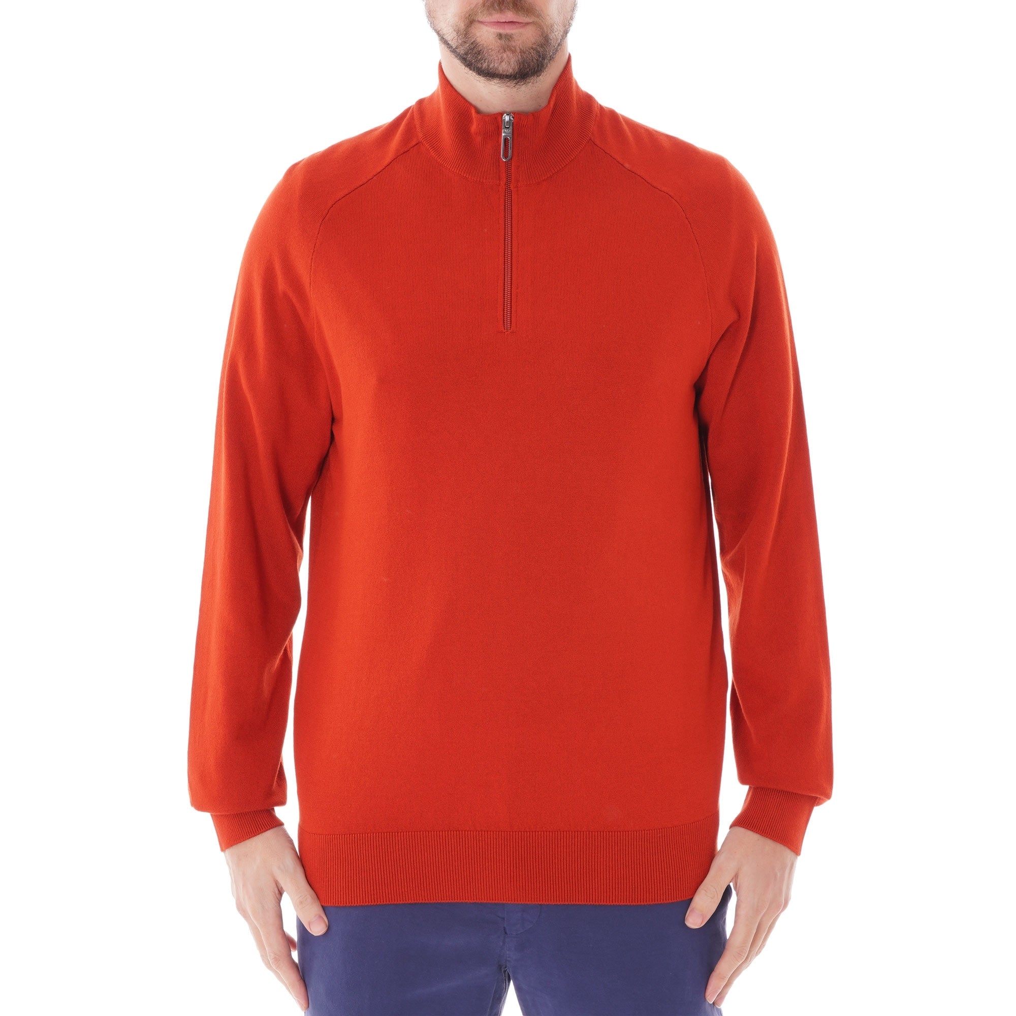Emporio Armani Quarter-Zip Knit Sweater - Ginger