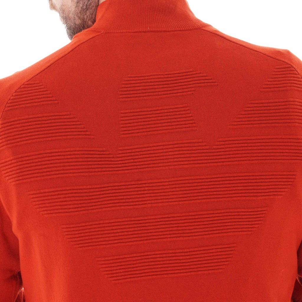 Emporio Armani Quarter-Zip Knit Sweater - Ginger
