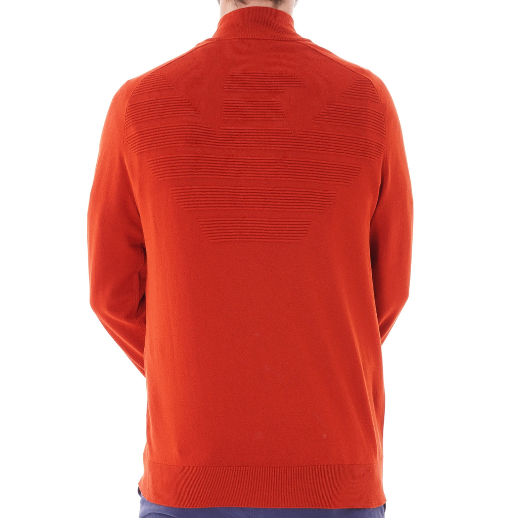 Emporio Armani Quarter-Zip Knit Sweater - Ginger