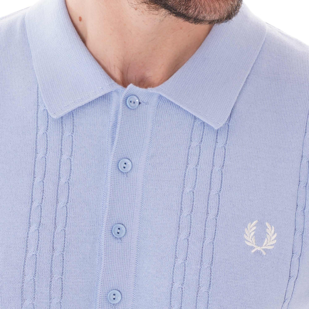 Fred Perry Reissues Cable Knit Shirt - Sky